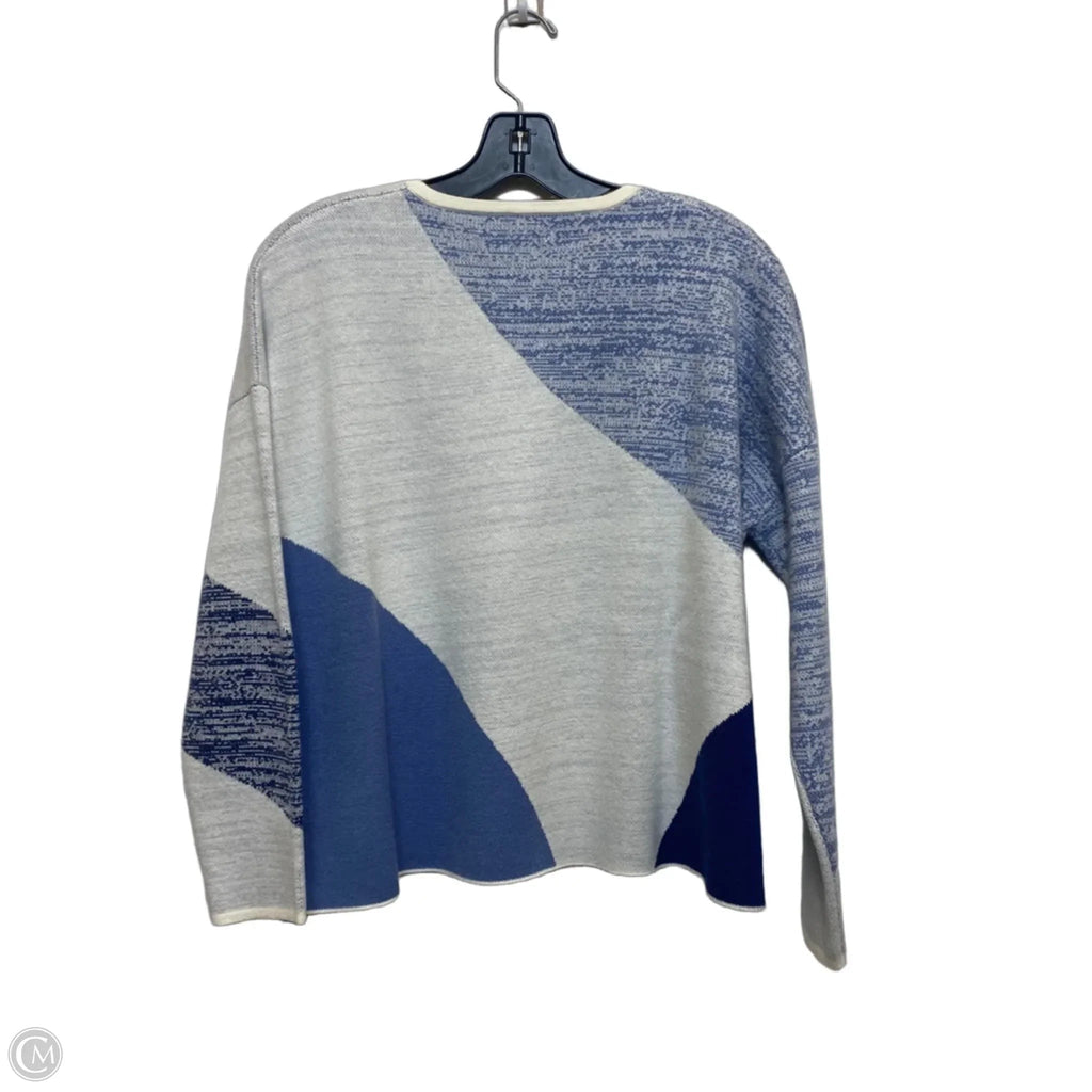 Sweater By Wynne Collection In Blue & Cream, Size: Xs