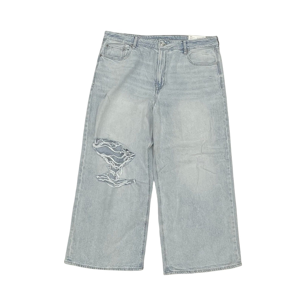 Jeans Wide Leg By American Eagle In Blue Denim, Size:18