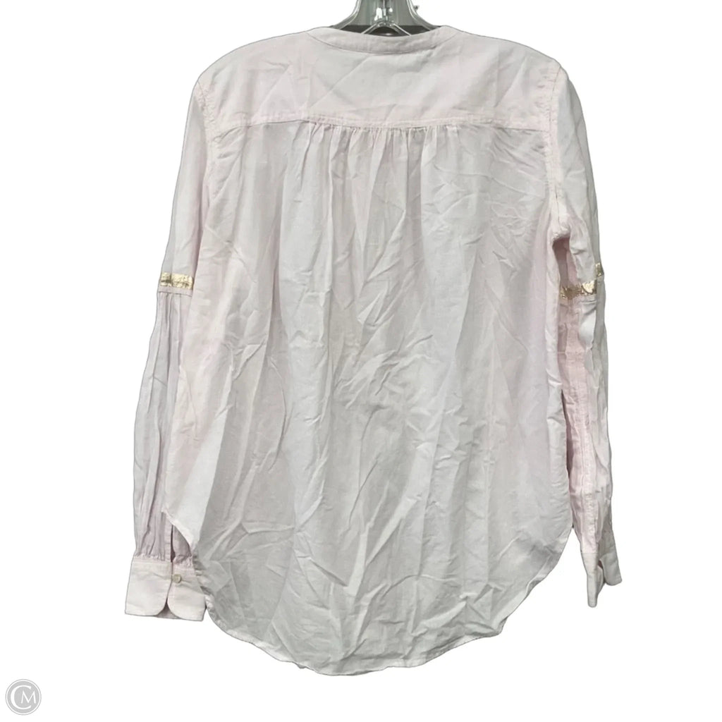 Top Long Sleeve By Free People In Pink, Size: S