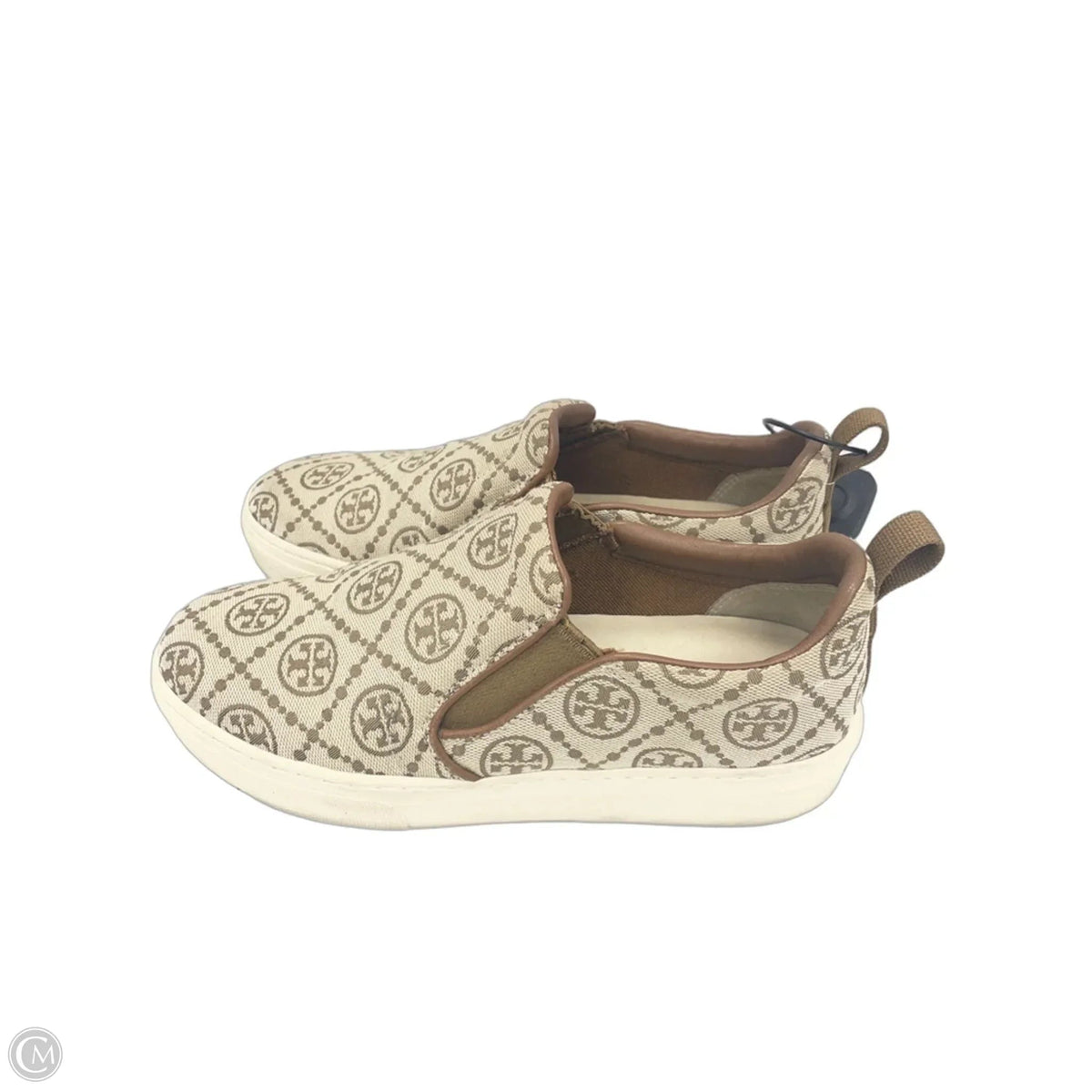 Shoes Designer By Tory Burch In Cream & Tan, Size: 6.5