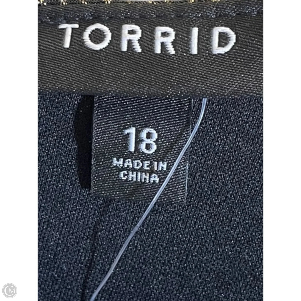Jumpsuit By Torrid In Black & Gold, Size: 18