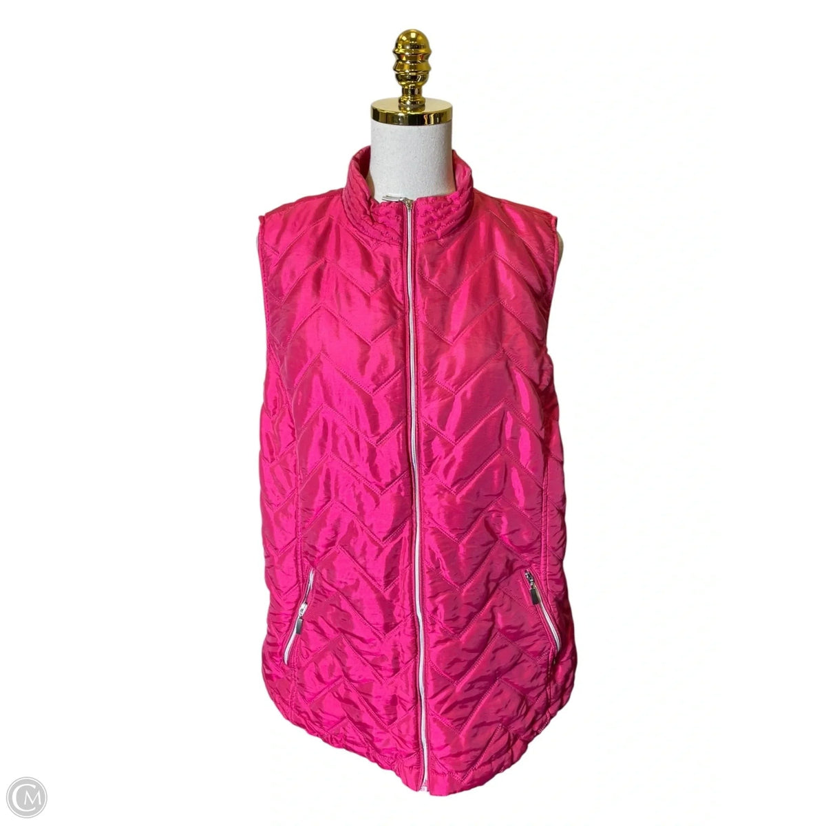 Vest Puffer & Quilted By Chicos In Pink, Size: Xl