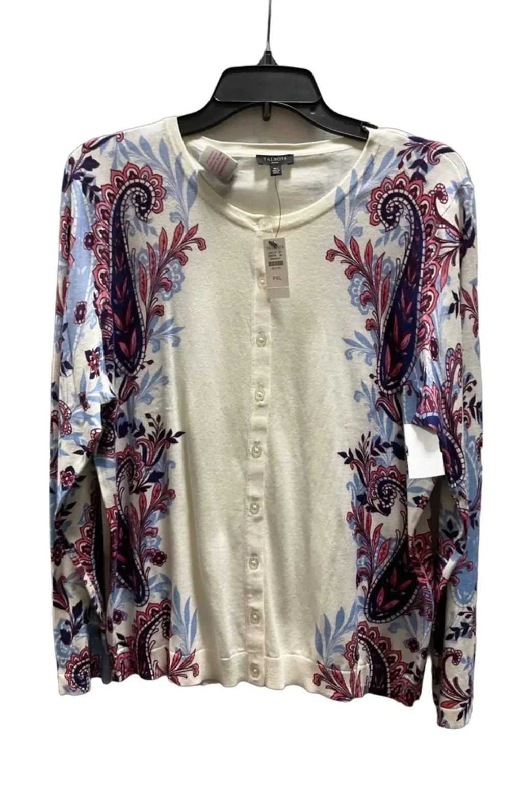 Cardigan By Talbots In Paisley Print, Size: Xlp