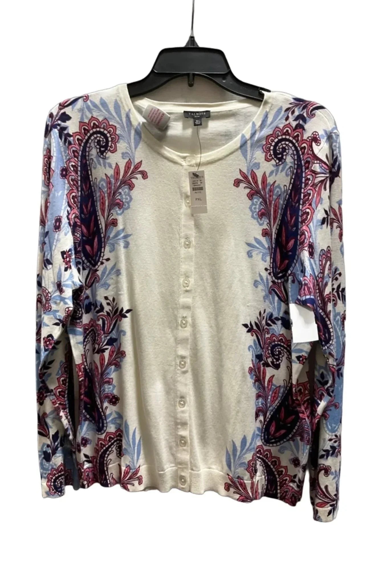 Cardigan By Talbots In Paisley Print, Size: Xlp