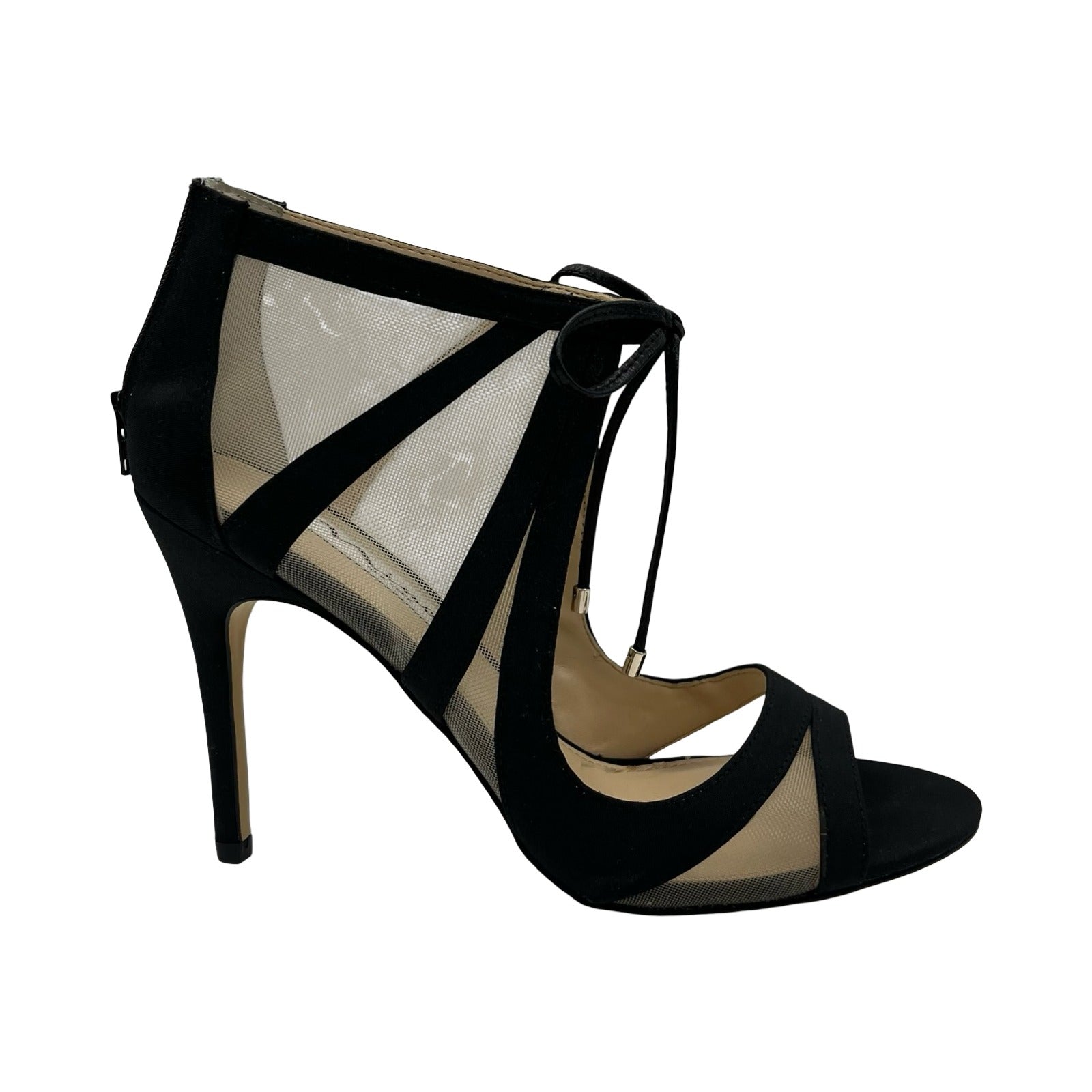 Sandals Heels Stiletto By Nina In Black, Size:7.5