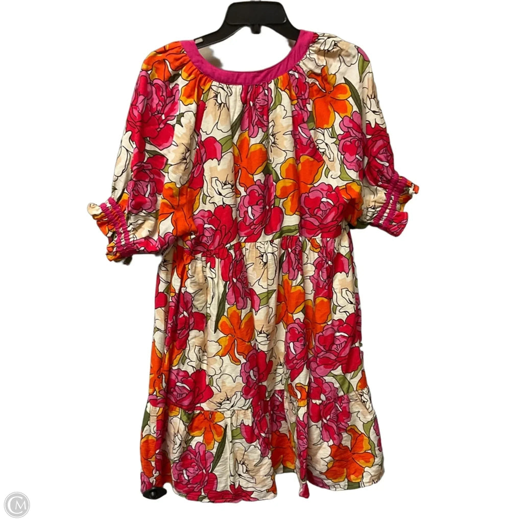 Dress Casual Short By Umgee In Cream & Pink, Size: S