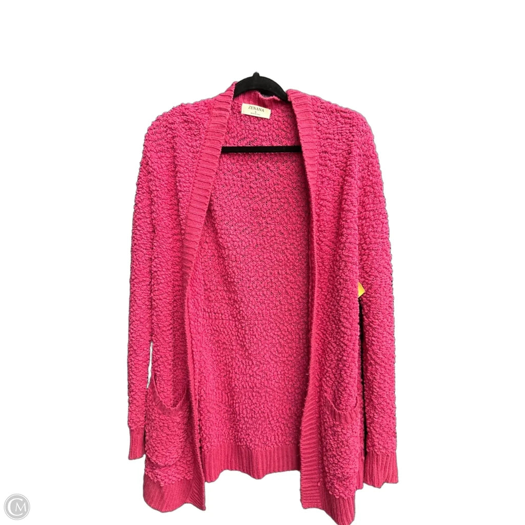 Cardigan By Zenana In Pink, Size: L