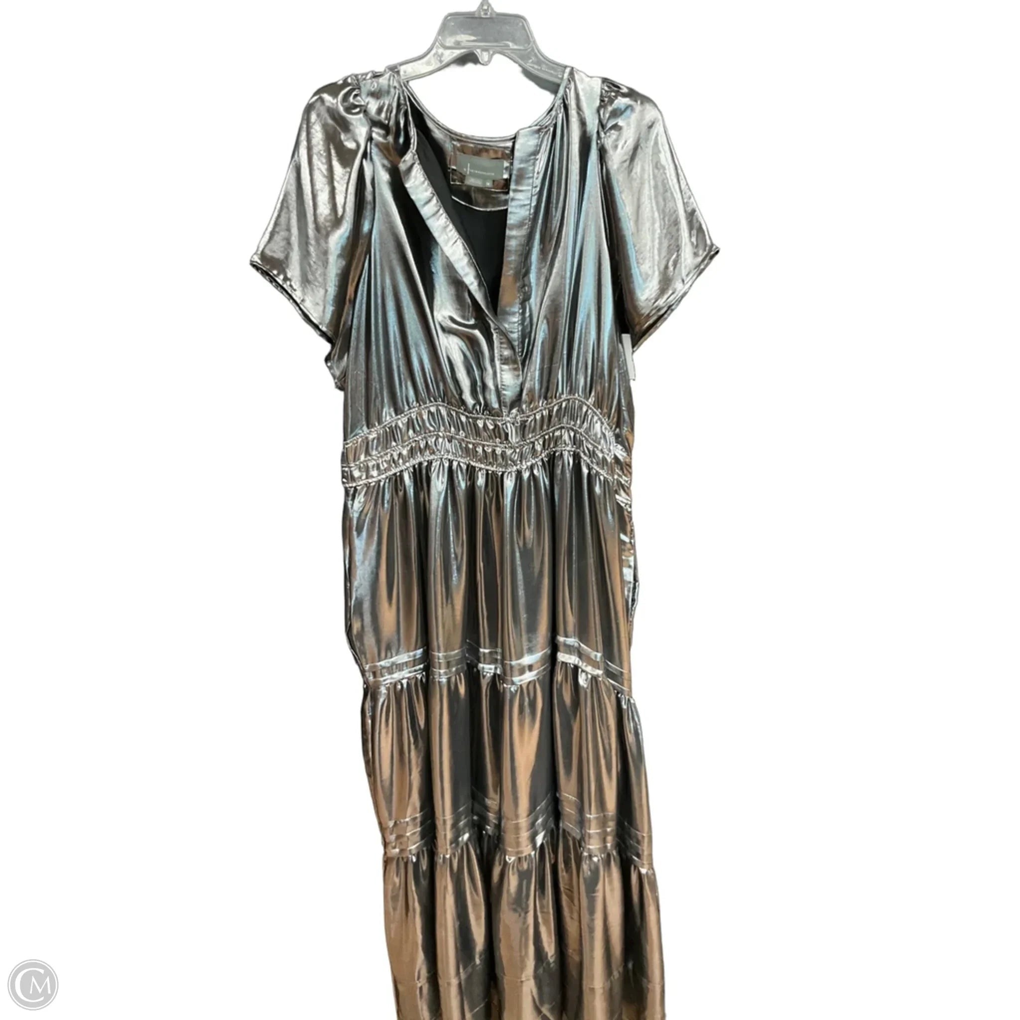 Dress Party Long By Anthropologie In Silver, Size: 1x