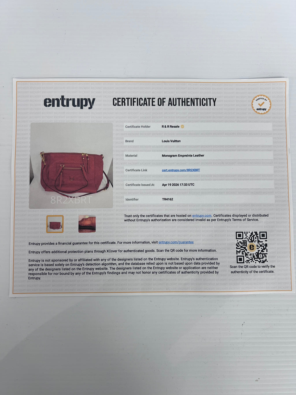 Lumineuse Cherry Monogram Handbag By Louis Vuitton, Size: Large