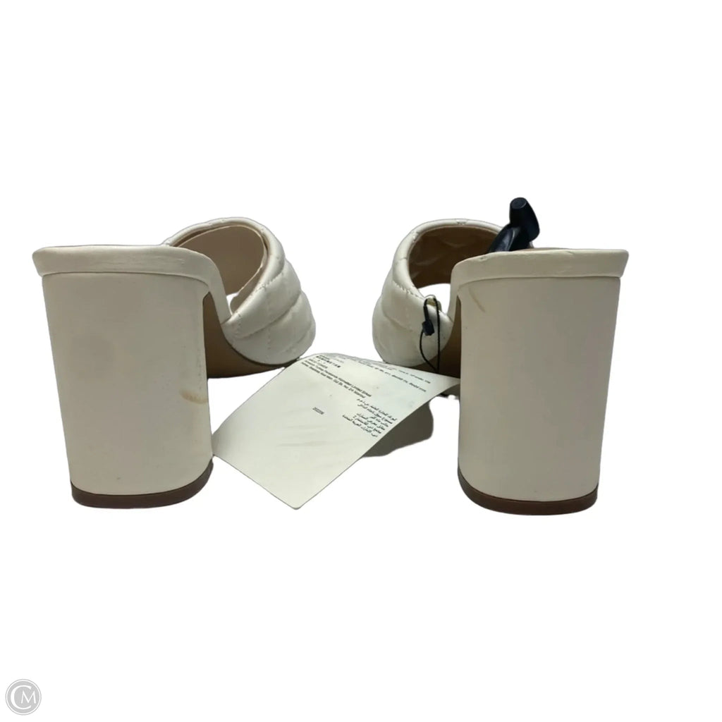 Sandals Heels Block By The Drop In White, Size: 8