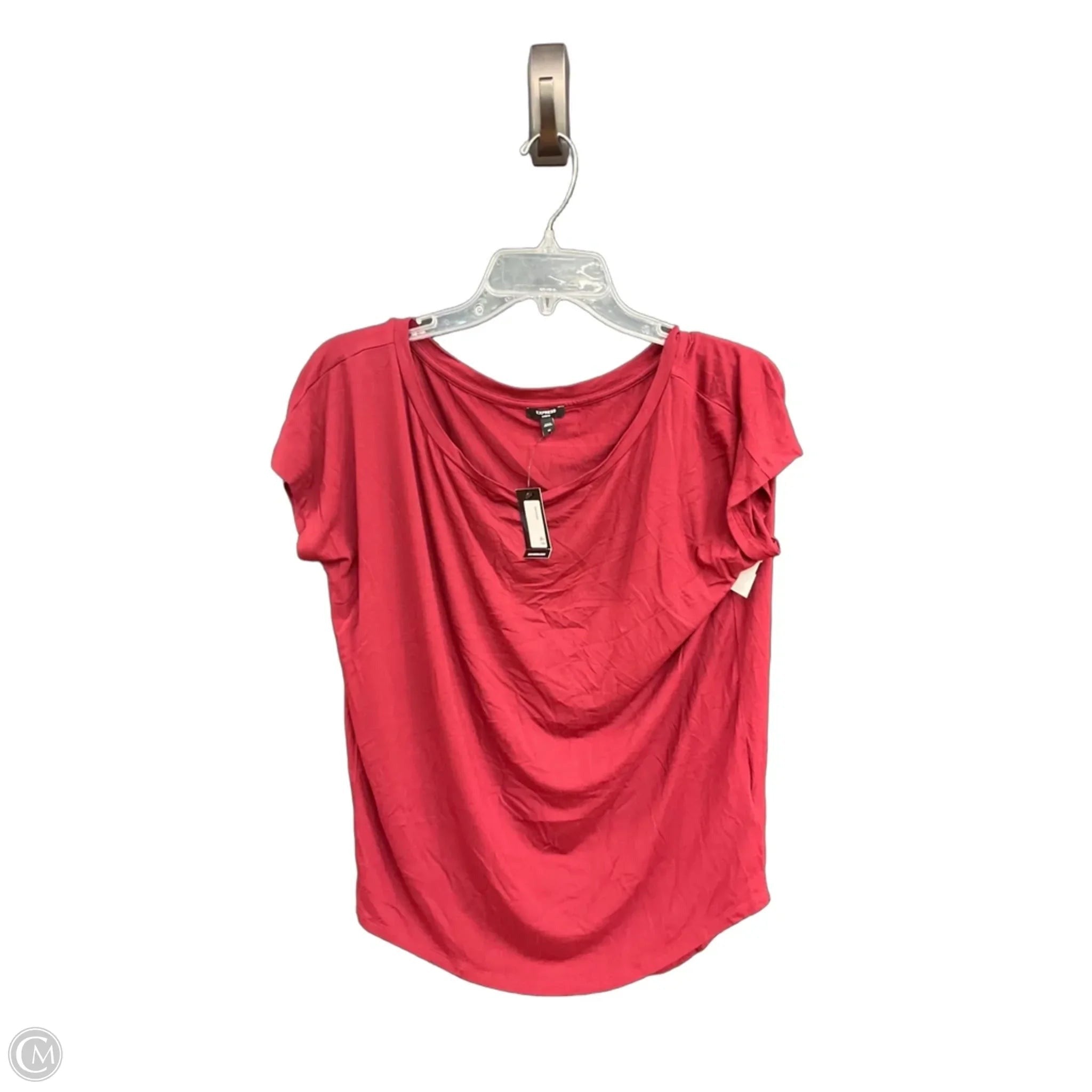 Top Short Sleeve Basic By Express In Maroon, Size: Xs
