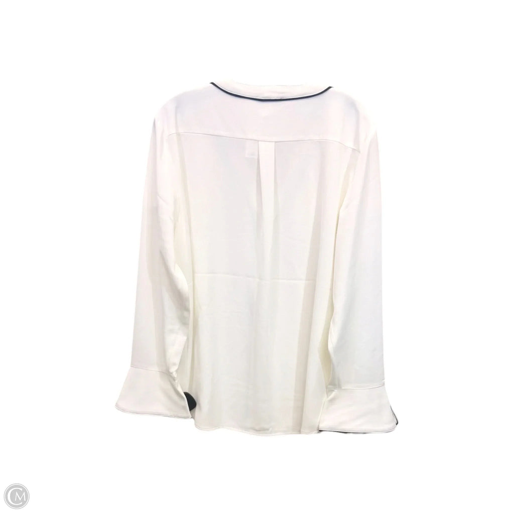 Top Long Sleeve By Calvin Klein In White, Size: Xl