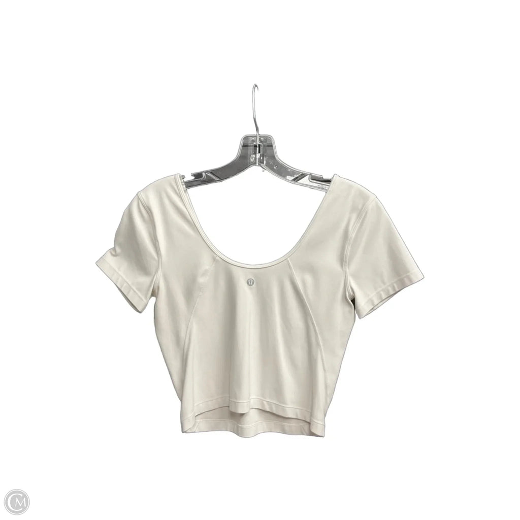 Athletic Top Short Sleeve By Lululemon In White, Size: 6