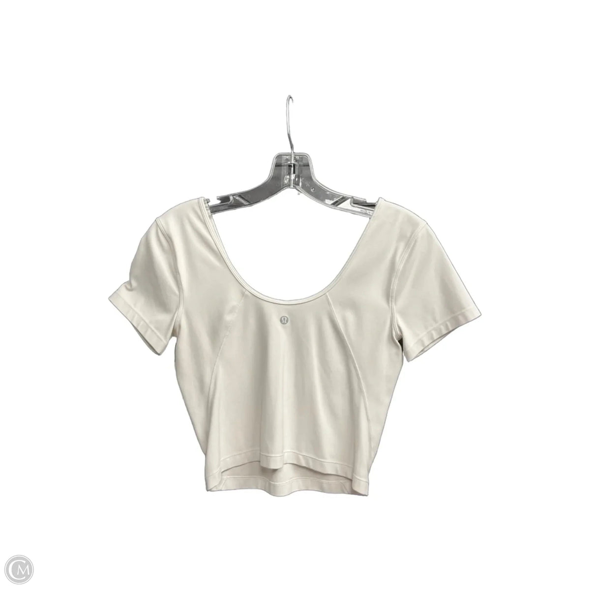 Athletic Top Short Sleeve By Lululemon In White, Size: 6