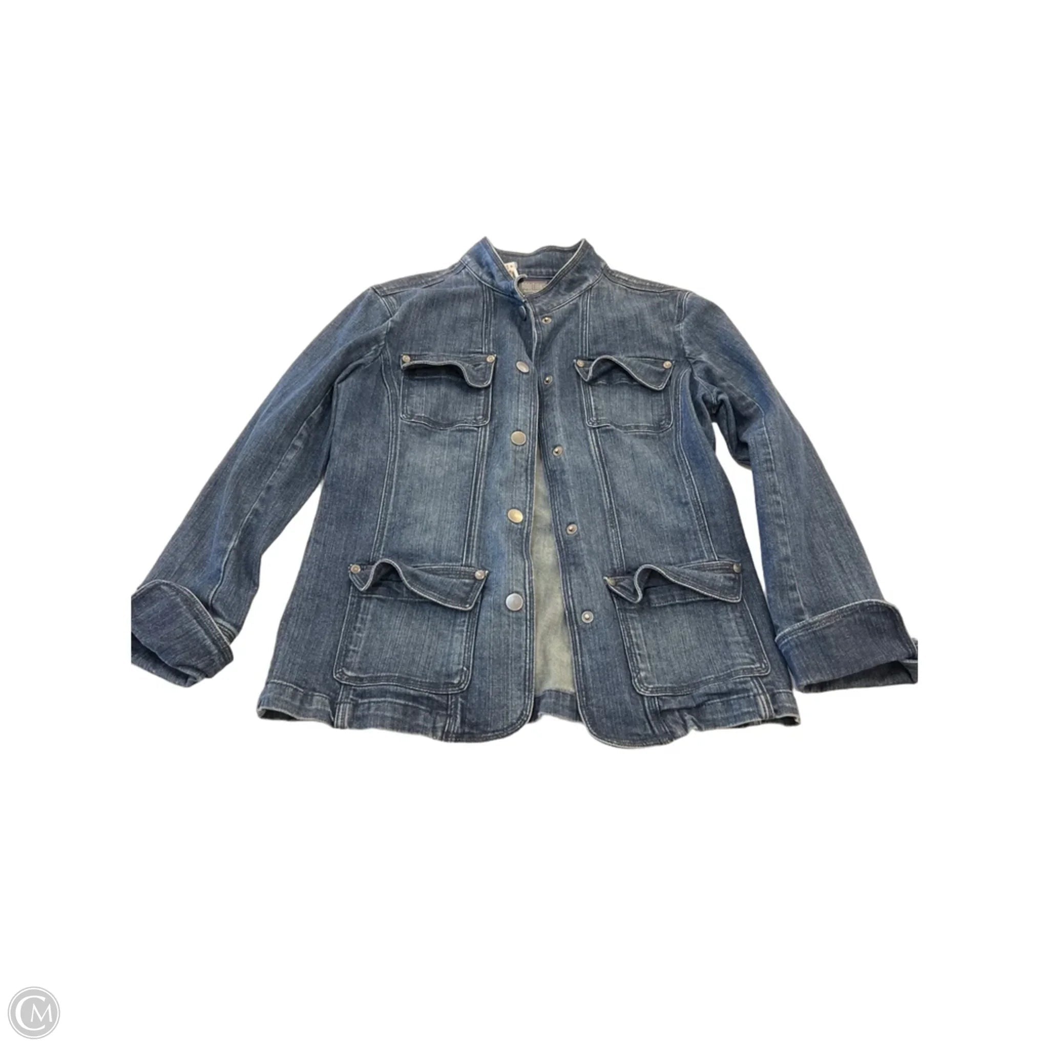 Jacket Denim By Chicos In Blue Denim, Size: S
