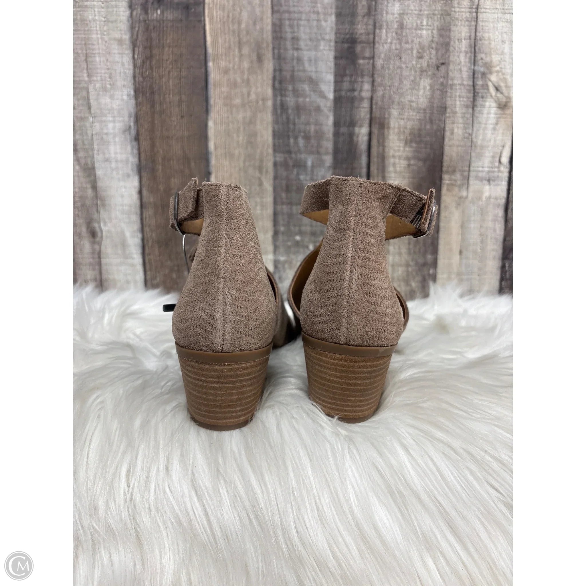 Sandals Heels Block By Lucky Brand In Tan, Size: 8
