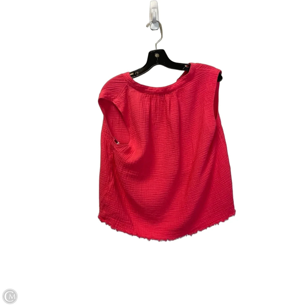 Top Sleeveless By Dkny In Red, Size: M