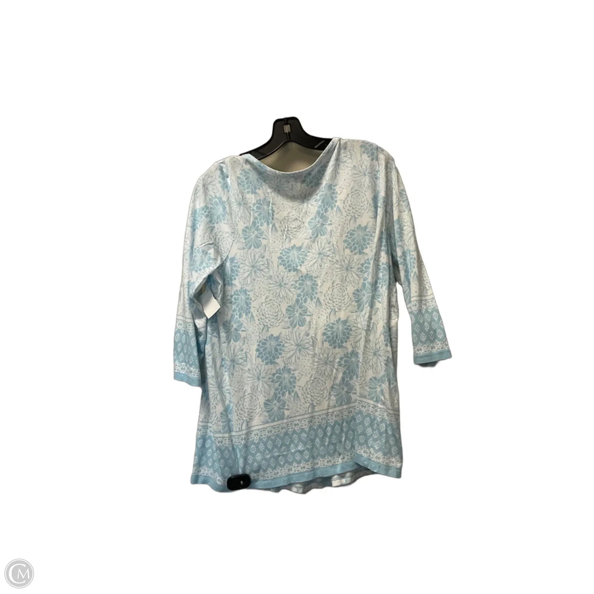 Top 3/4 Sleeve By Talbots In Blue, Size: 1x