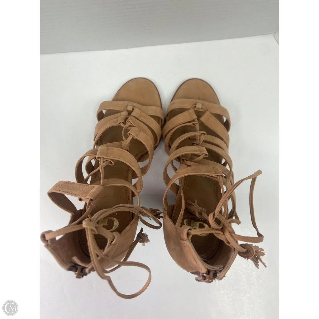 Sandals Heels Block By Gianni Bini In Tan, Size: 11