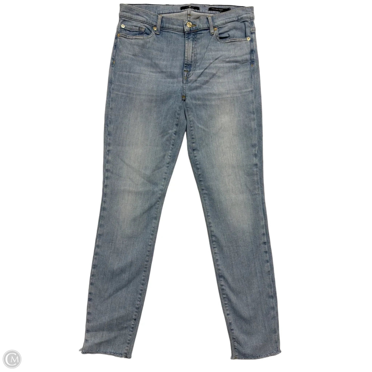 Jeans Cropped By 7 For All Mankind In Blue Denim, Size: 8