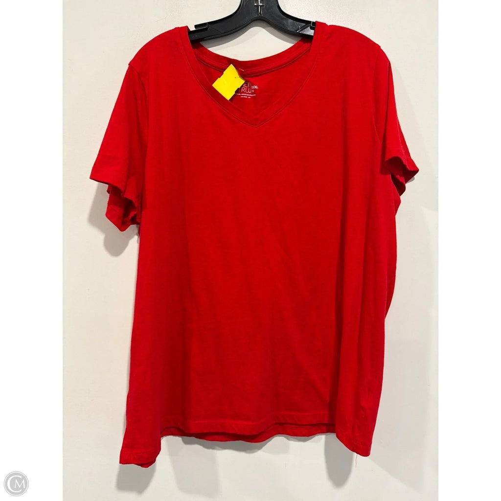 Top Short Sleeve By Time And Tru In Red, Size: 3x