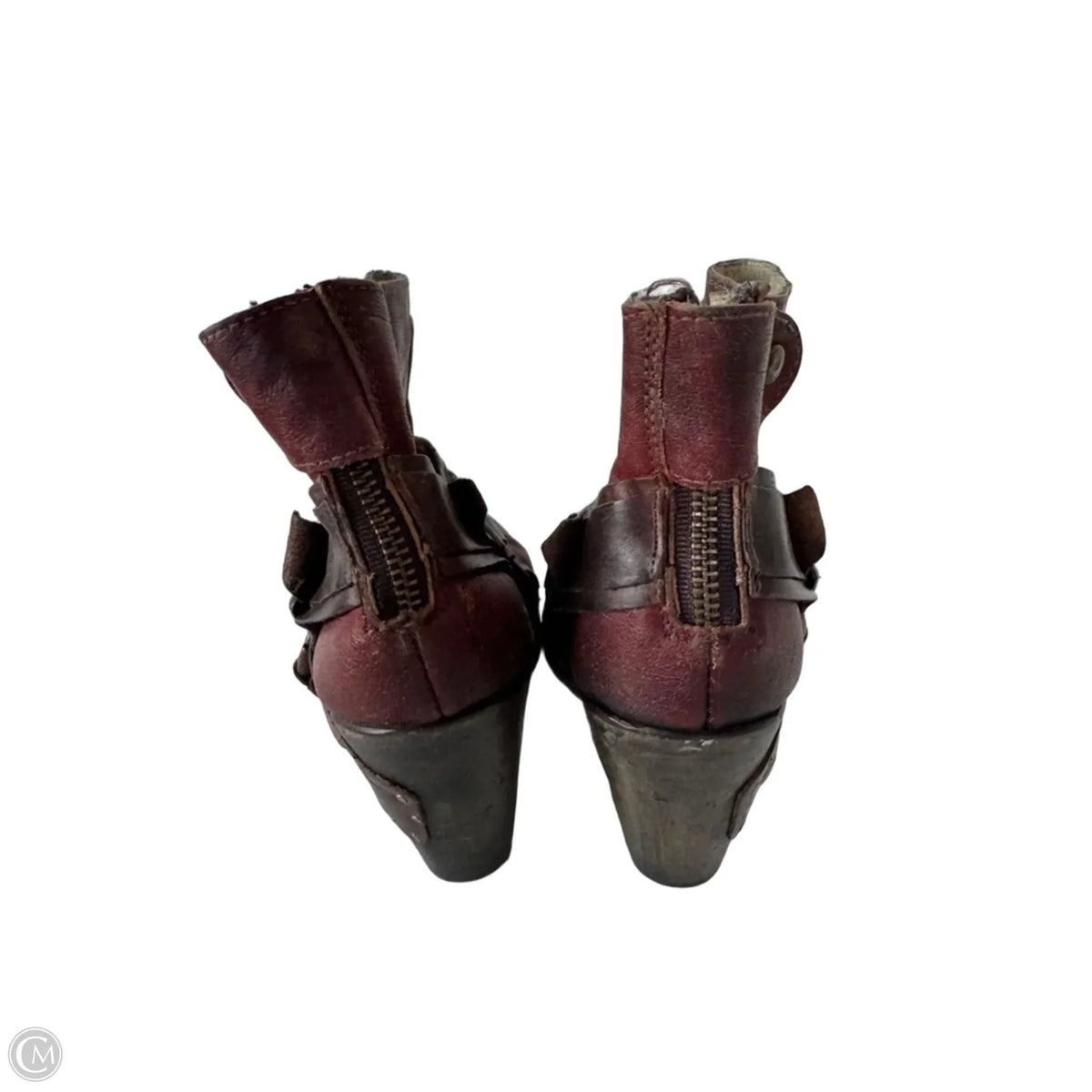 Boots Ankle Heels By Freebird In Brown, Size: 10