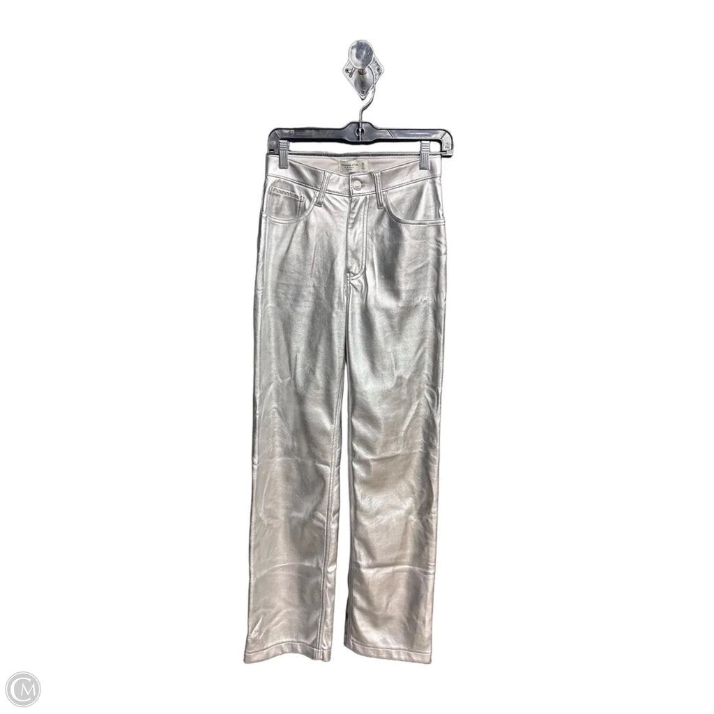 Jeans Wide Leg By Abercrombie And Fitch In Silver, Size: 0