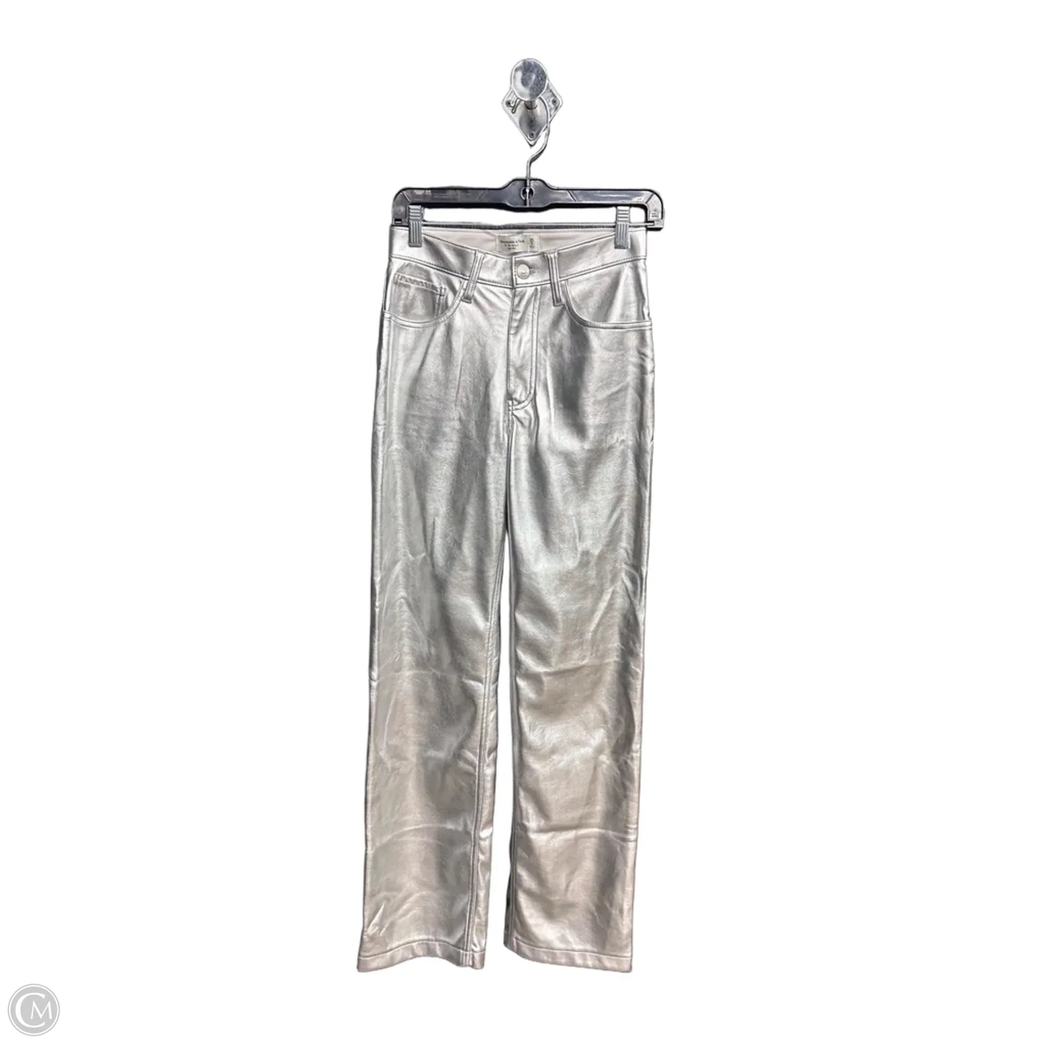 Jeans Wide Leg By Abercrombie And Fitch In Silver, Size: 0