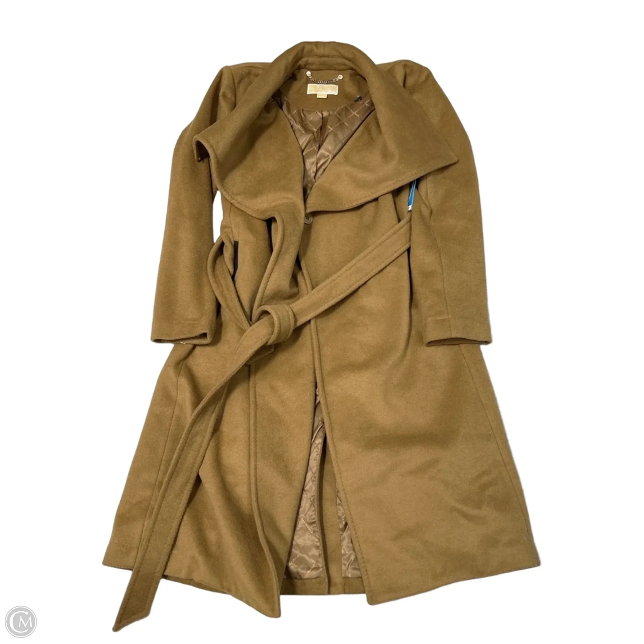Coat Trench Coat By Michael Kors In Tan, Size: L