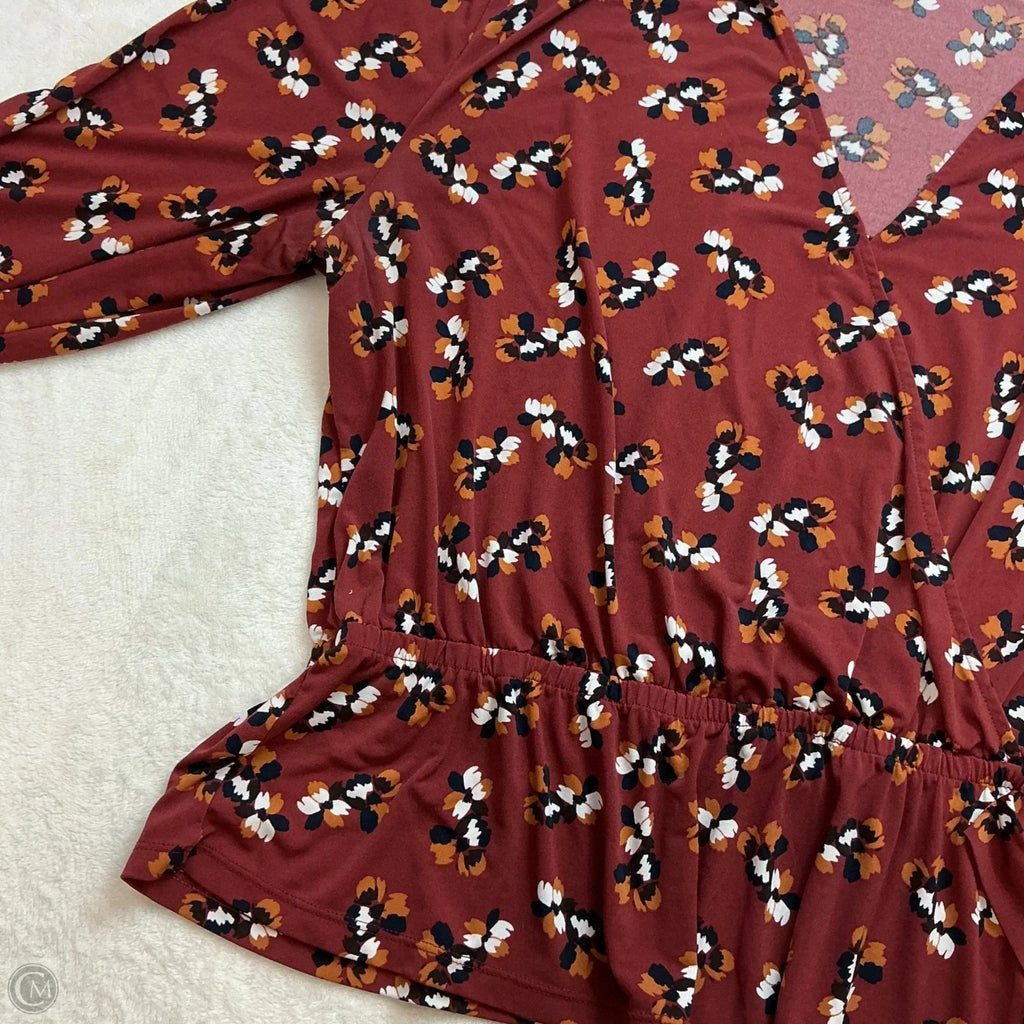 Top Long Sleeve By Banana Republic In Red, Size: Xl