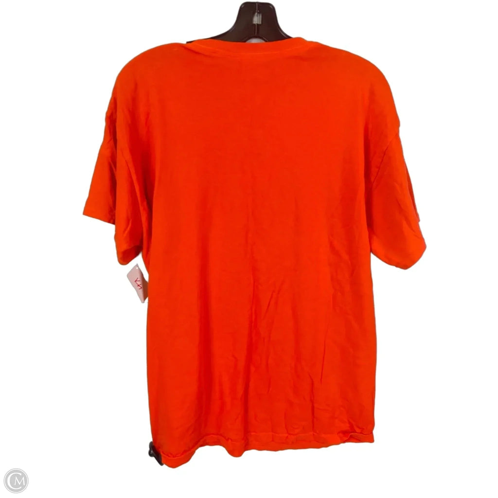 Top Short Sleeve By Gildan In Orange, Size: L