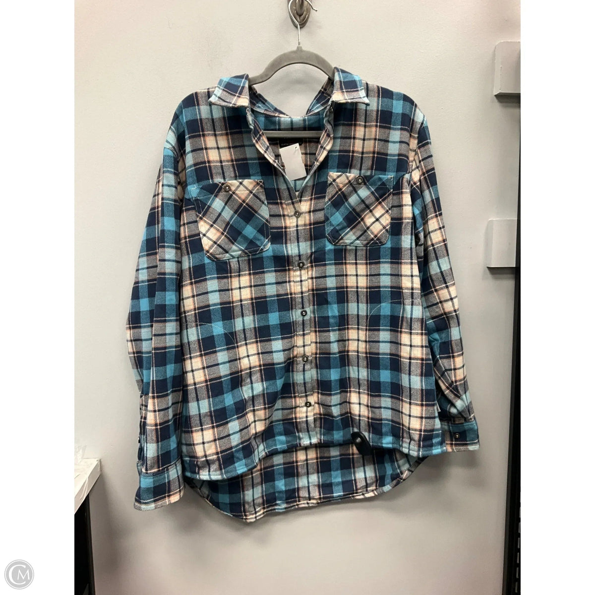Jacket Shirt By Clothes Mentor In Plaid Pattern, Size: L