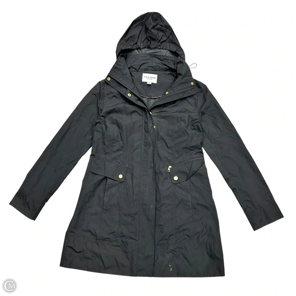 Coat Raincoat By Cole-haan In Black, Size: Mp