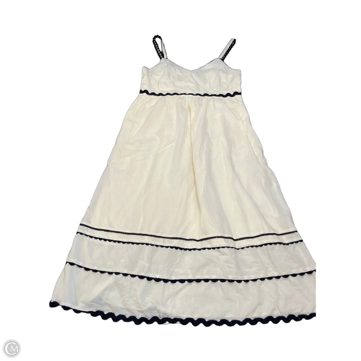 Dress Casual Midi By Clothes Mentor In Black & Cream, Size: M