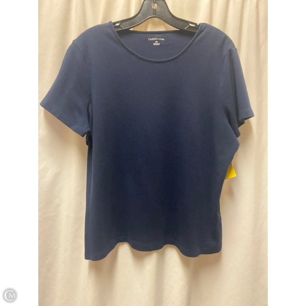 Top Short Sleeve By Croft And Barrow In Navy, Size: 1x
