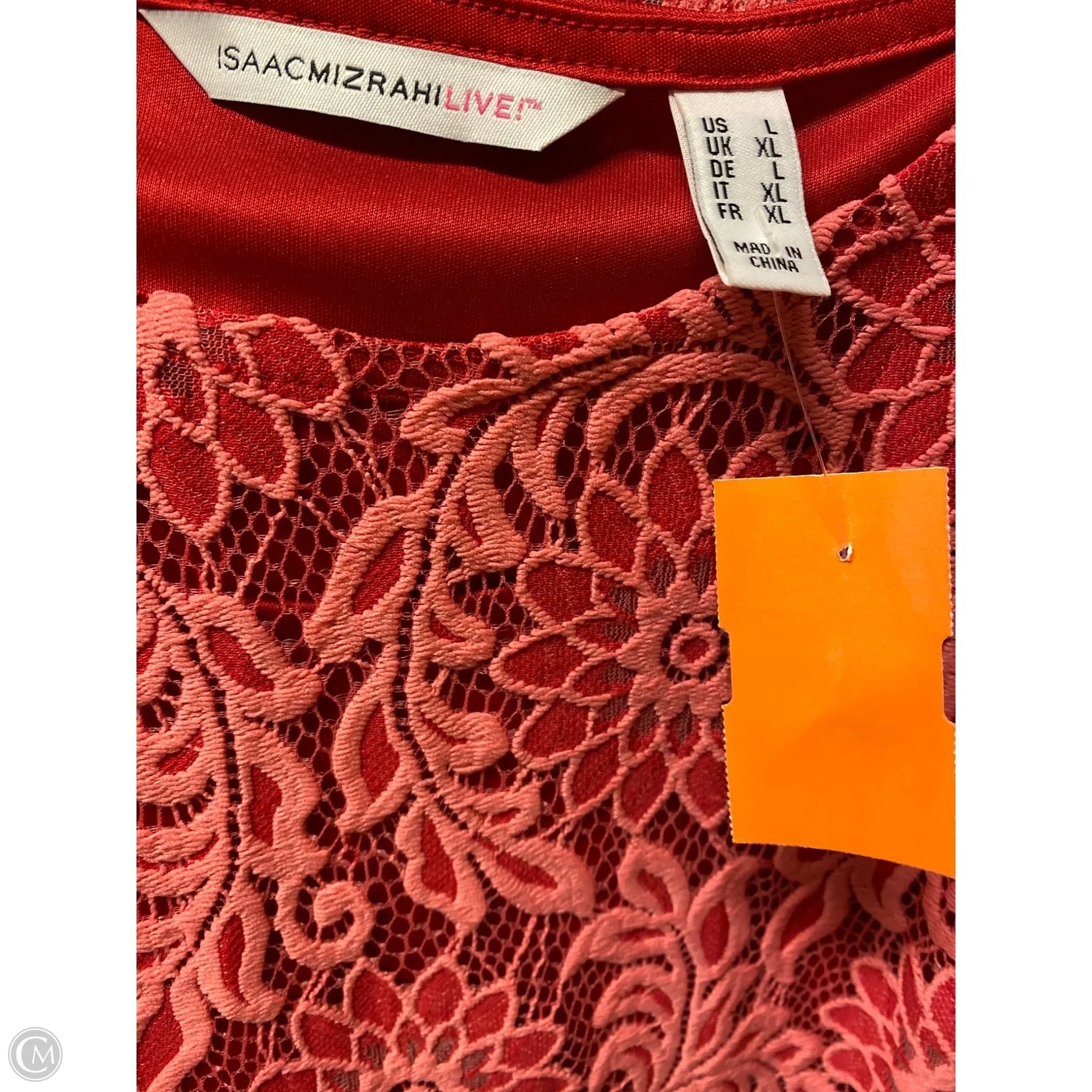 Top Sleeveless By Isaac Mizrahi Live Qvc In Red, Size: L