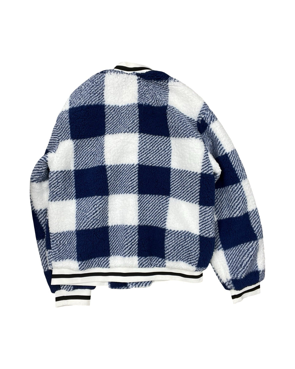 Jacket Fleece By Clothes Mentor In Blue & White, Size:L