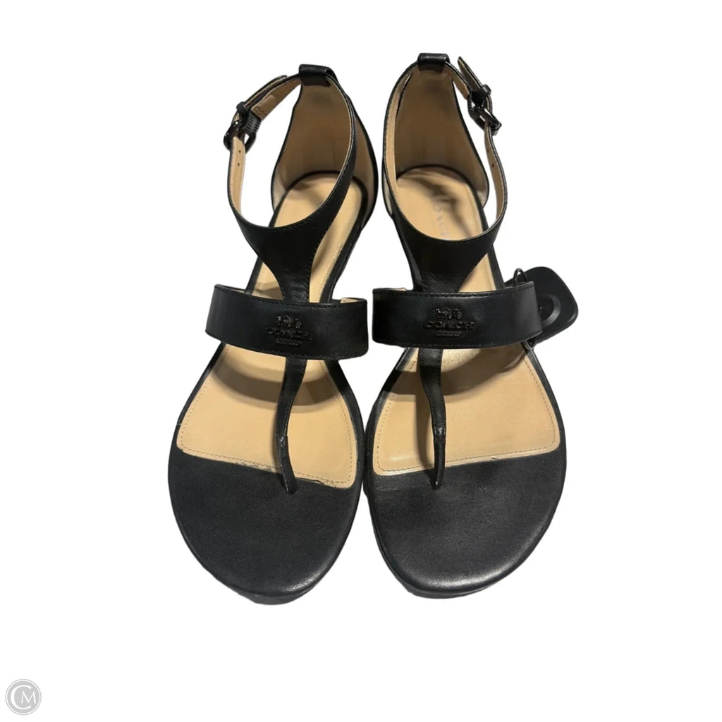 Sandals Designer By Coach In Black, Size: 8.5