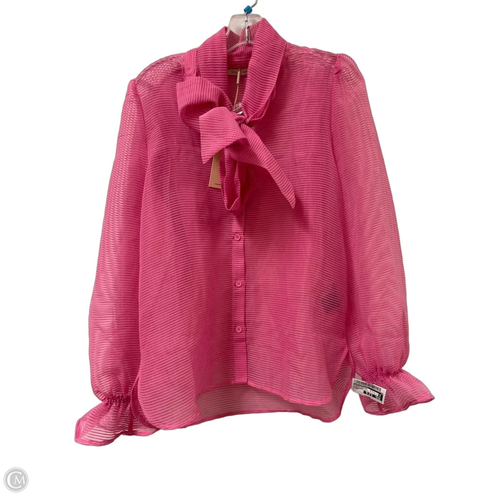 Blouse Long Sleeve By Anthropologie In Pink, Size: M