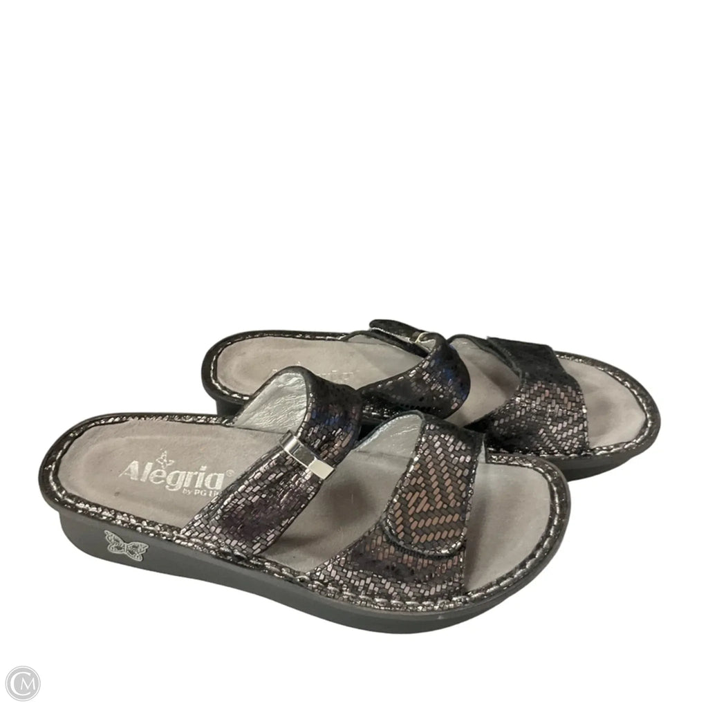 Sandals Heels Platform By Alegria In Grey, Size: 7