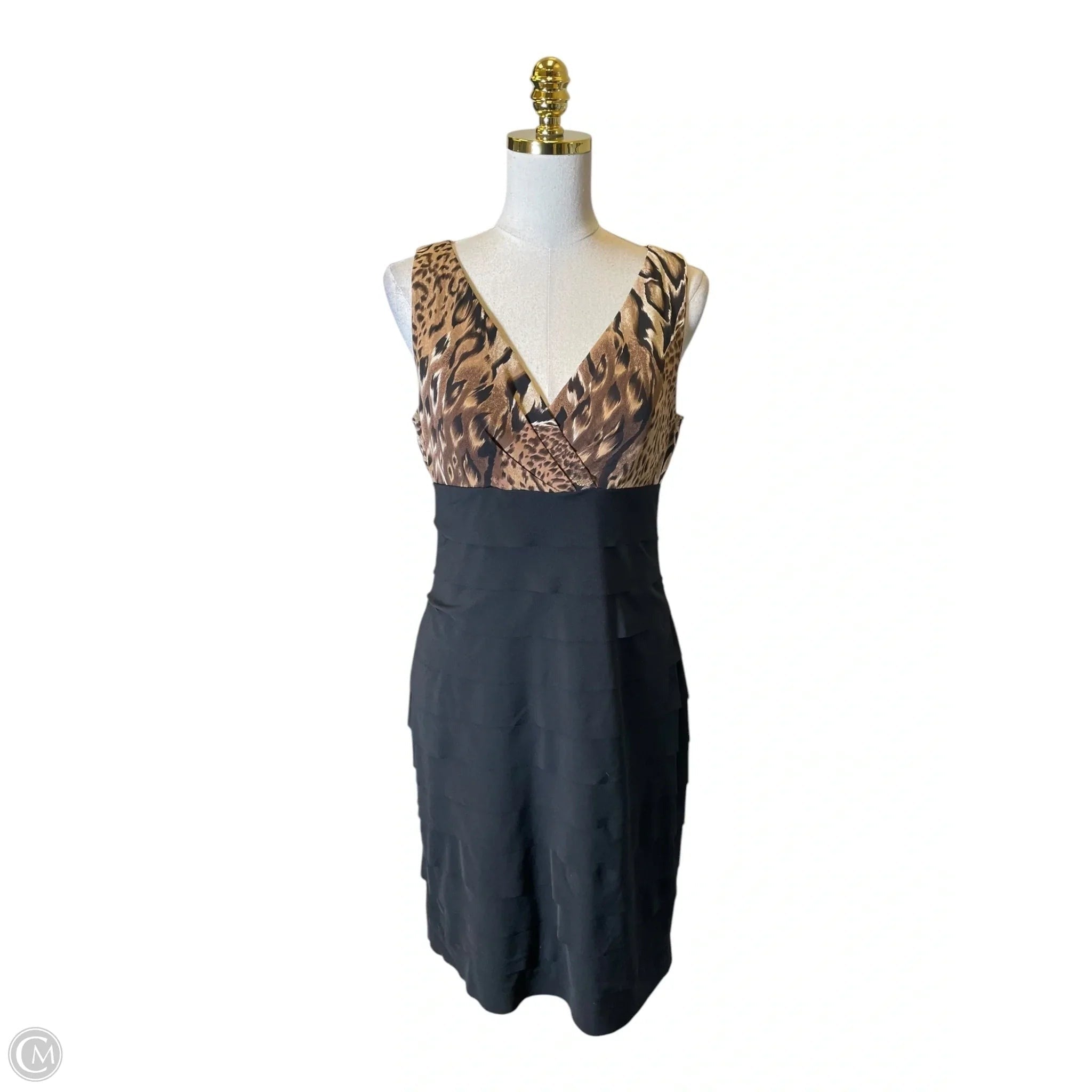 Dress Party Midi By Studio 1 In Black & Cream, Size: 10