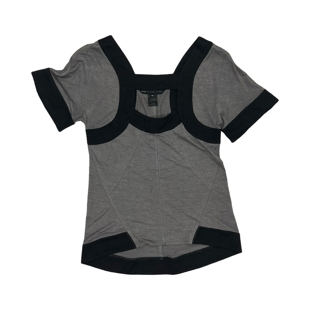 Top Ss Designer By Marc By Marc Jacobs In Black & Grey, Size:Xs