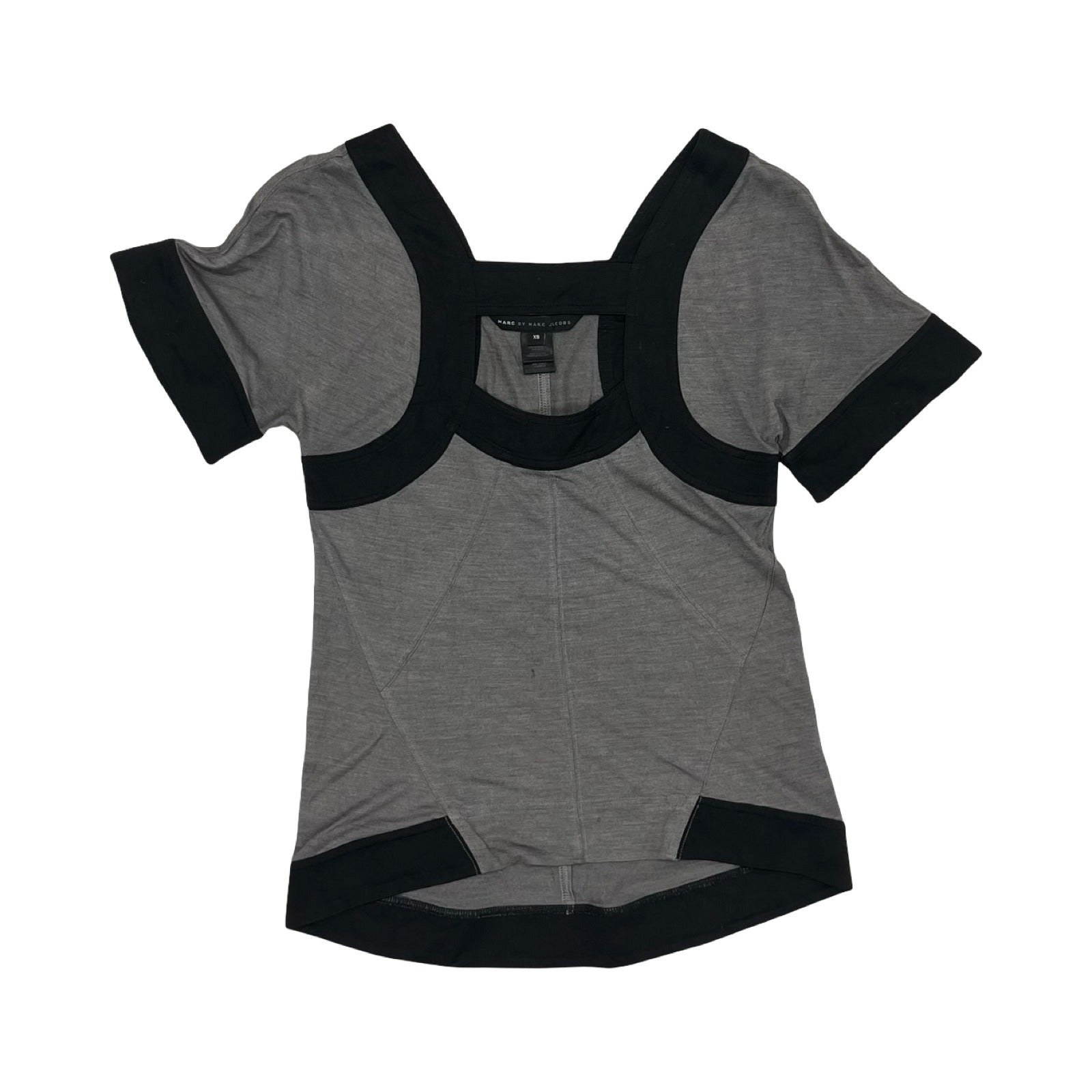 Top Ss Designer By Marc By Marc Jacobs In Black & Grey, Size:Xs