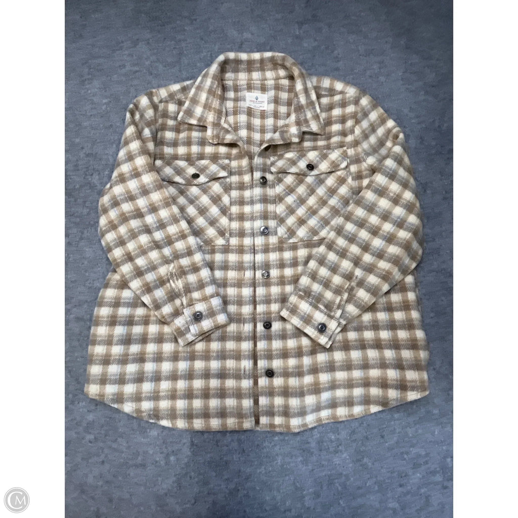 Jacket Shirt By Clothes Mentor In Plaid Pattern, Size: L