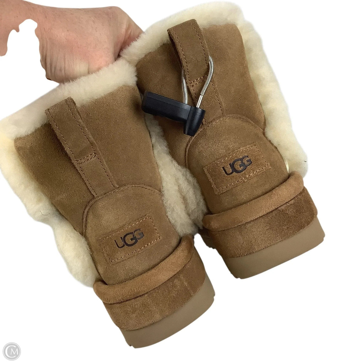 Boots Designer By Ugg In Brown & Cream, Size: 7