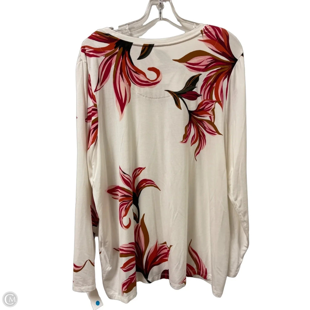Top Long Sleeve By Chicos In Floral Print, Size: 1x