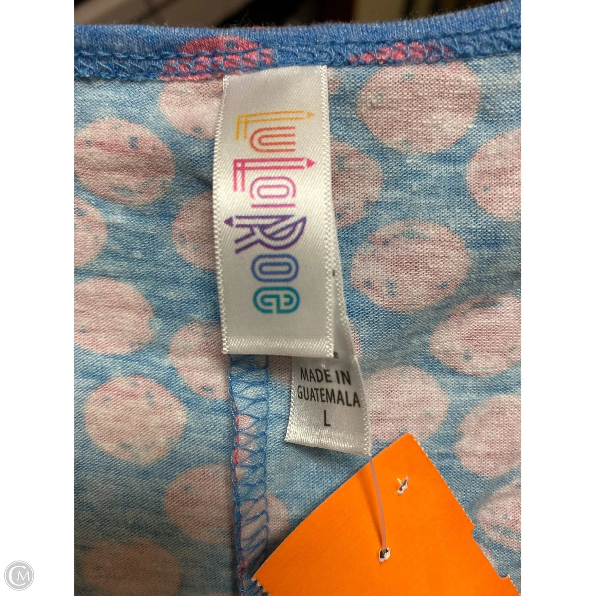 Top Short Sleeve By Lularoe In Blue & Pink, Size: L