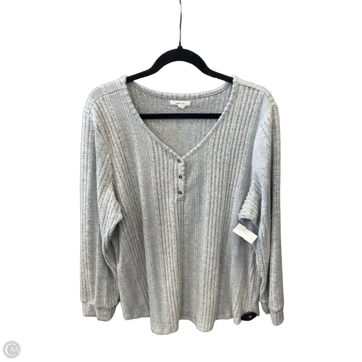 Top Long Sleeve By Maurices In Grey, Size: 2x