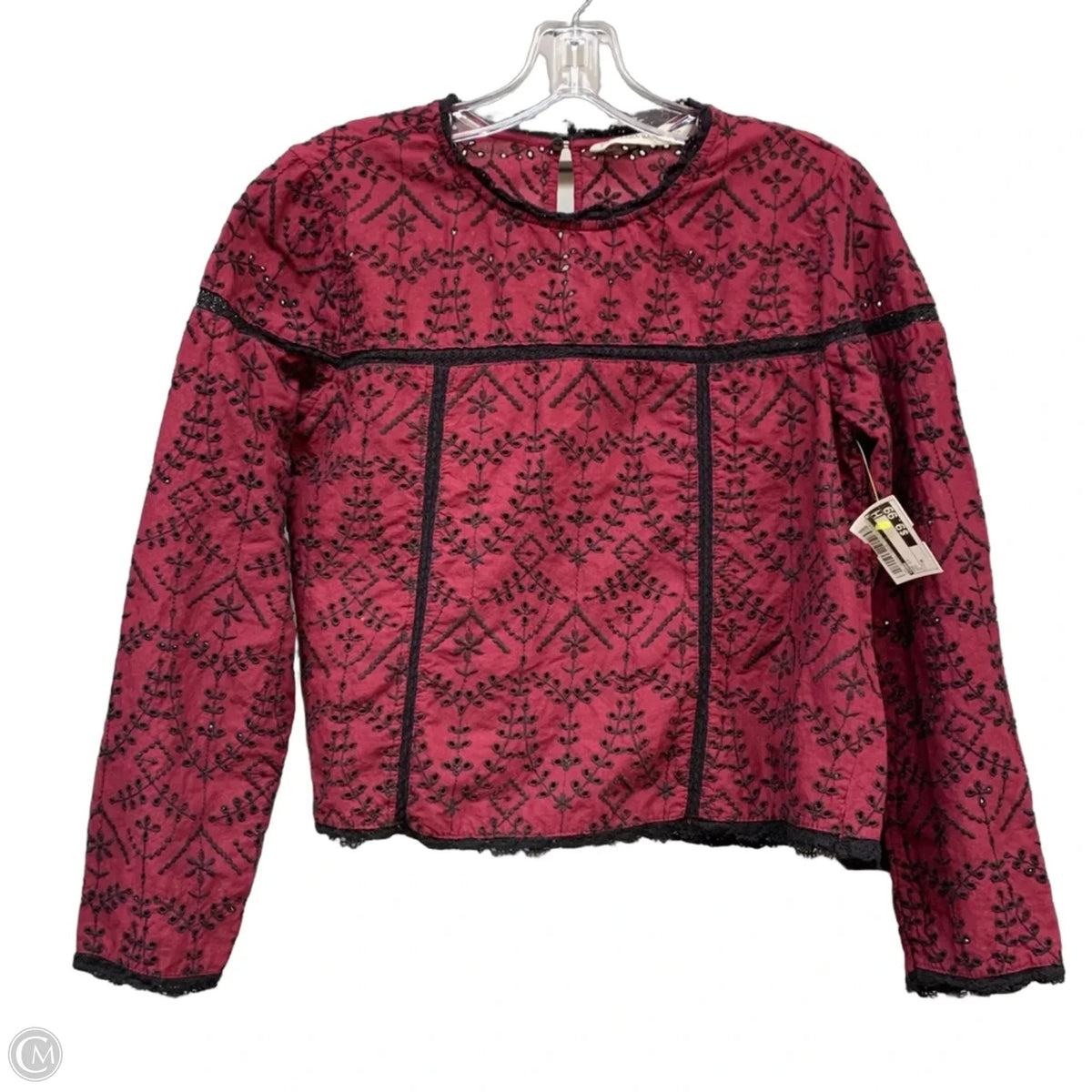 Top Long Sleeve By Zara In Red, Size: M