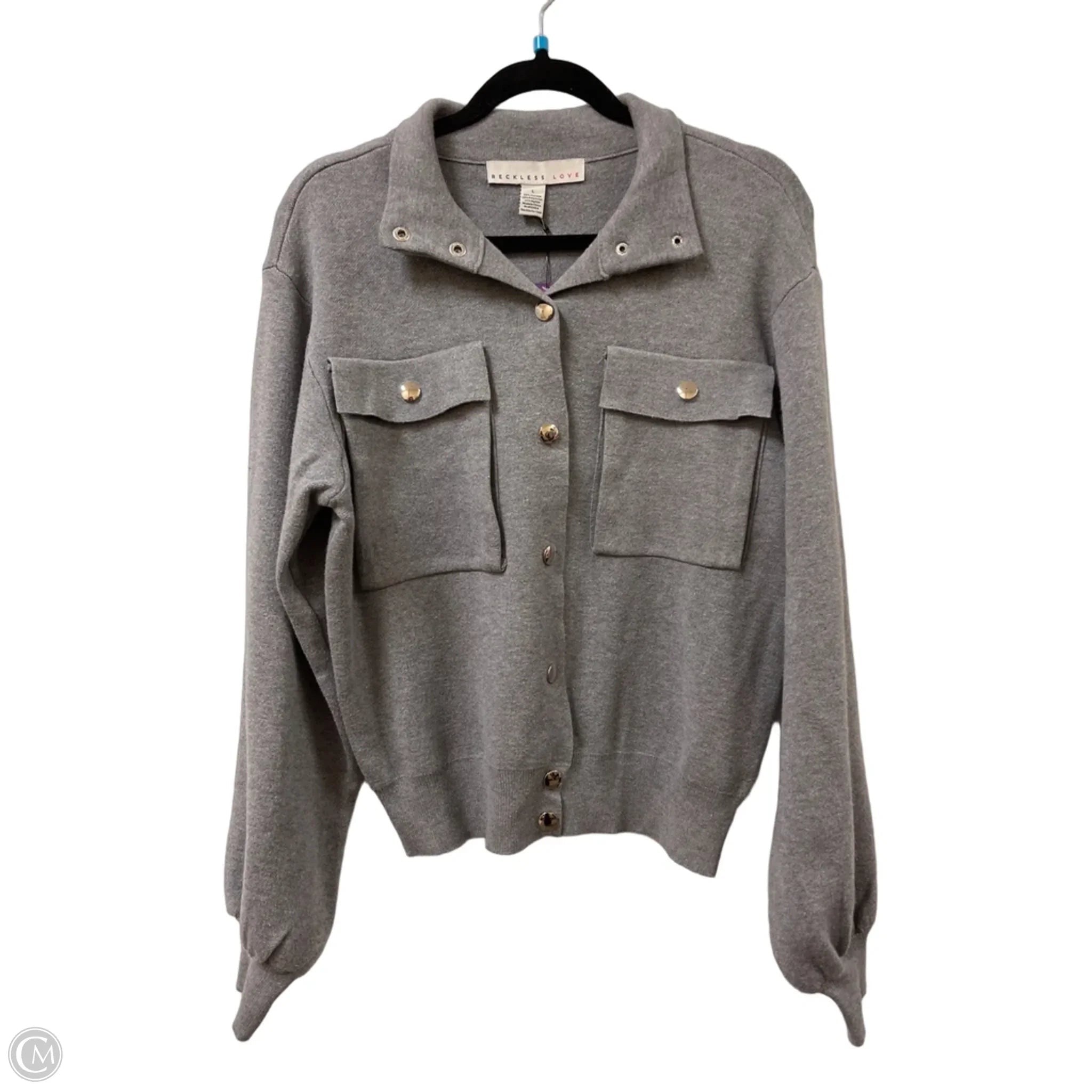 Sweater By Clothes Mentor In Grey, Size: L